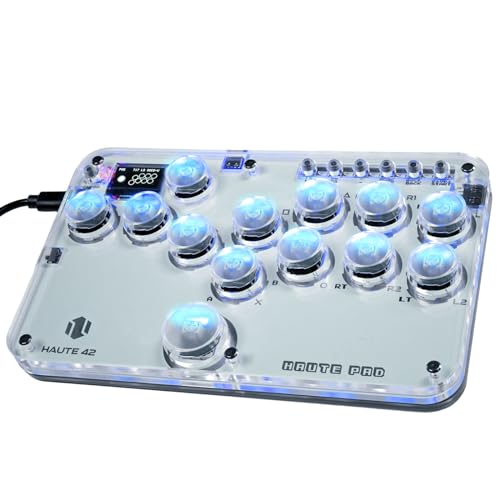 Sehawei Arcade Stick 13Keys All-Button Gamerfinger with Custom RGB & Turbo Functions,Arcade Controller Street Fight for PC/Ps3/Ps4/Switch/Steam Game Keyboard-Supports Hot Swap & SOCD