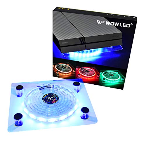 WOWLED Cooling Fan Mini 3 keys Control Gaming USB RGB LED Cooler Thermal Fan Pad for PS4 Playstation 4 XBOX One X Consoles Laptop Notebook PC CPU Coolers Computer Cooling Strip Light Case Fan