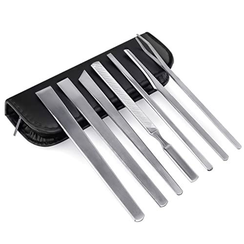 Ajiivao Pedicure Knife Set-7pack, Ingrown Toenail Knife Tools with Portable PU Storage Bag, Superior Steel Nail Knives Cuticle Remover, Professional Foot Repair Kit for Dead skin and Calluses