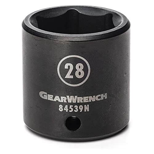 GEARWRENCH 1/2' Drive 6 Pt. Standard Impact Socket, 28mm - 84539N