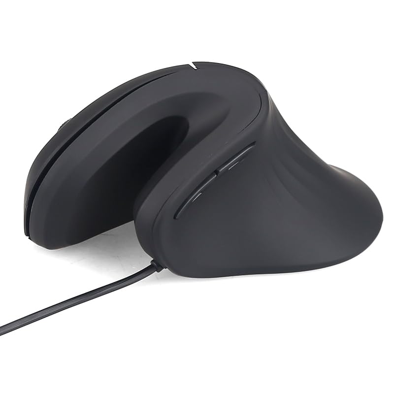 HXMJ-Vertical Mouse Wired,USB Ergonomic Optical Mice with 3 Adjustable DPI,Silent Click,Right Handed-Black