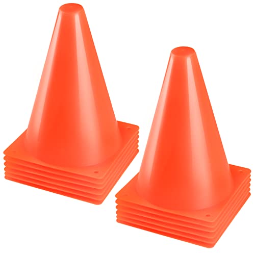 Ptaedex 7 Inch Orange Cones Soccer Cones Agility Field Marker Cone for Sports Training, Drills, Outdoor Activity, Construction Themed Party Decorations, 12 Pack