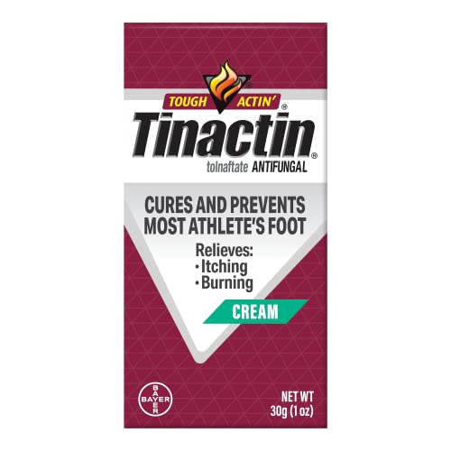 Tinactin Antifungal Cream, Athlete’s Foot Treatment, Tolnaftate 1%, Proven Clinically Effective on Most Athlete’s Foot and Ringworm, 1 Ounce, 30 Grams, Tube