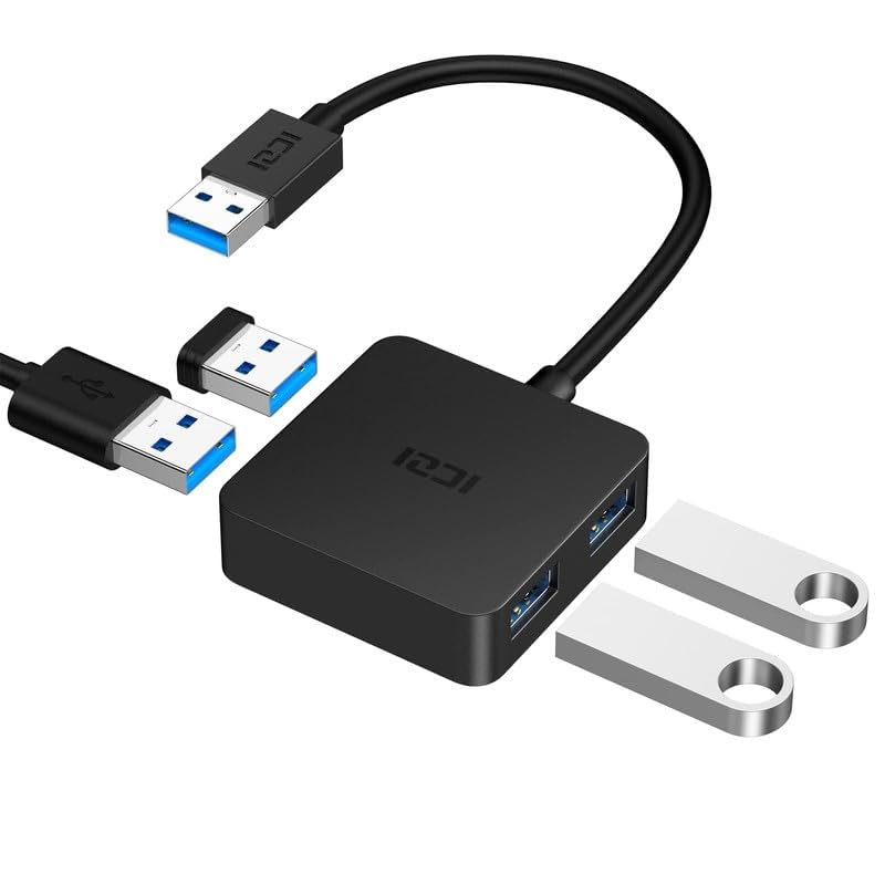 ICZI USB 3.0 Hub, 4-Port Date USB Splitter Adapter for MacBook, Mac Pro/Mini, iMac, Surface Pro, XPS, Laptop, Flash Drives, Mobile HDD