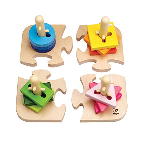 Hape Creative Toddler Wooden Peg Puzzle, L: 7.8, W: 4.6, H: 7.8 inch