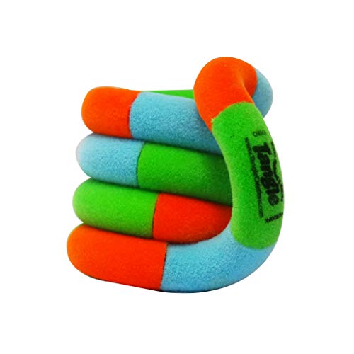 Tangle Jr. Fuzzies - Fuzzy Fidget Toy - Fuzzy Tangle Toy - Quiet Twist Fidget - Tangle Fidget Toy - Fidget Toy for Shool (Green/Blue)
