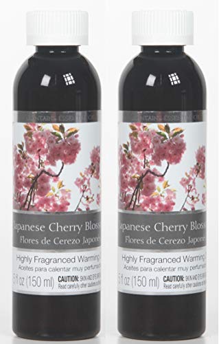 Hosley Japanese Cherry Blossom Fragrance Warming Oils, Set of 2, 5oz Each. Ideal Gift for Weddings, spa, Reiki, Meditation, Bathroom Settings.P1