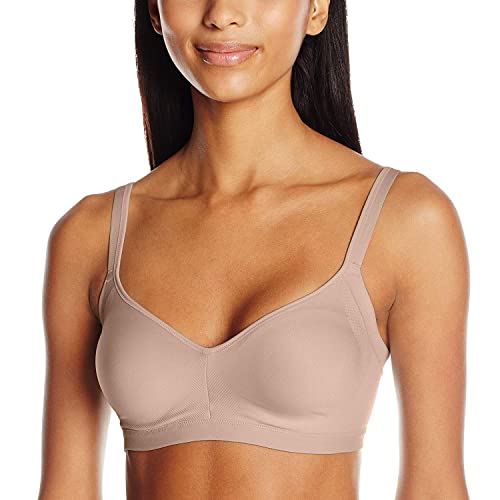 Warner's womens Easy Does It Underarm Smoothing With Seamless Stretch Wireless Lightly Lined Comfort Rm3911a Bra, Toasted Almond, Large US