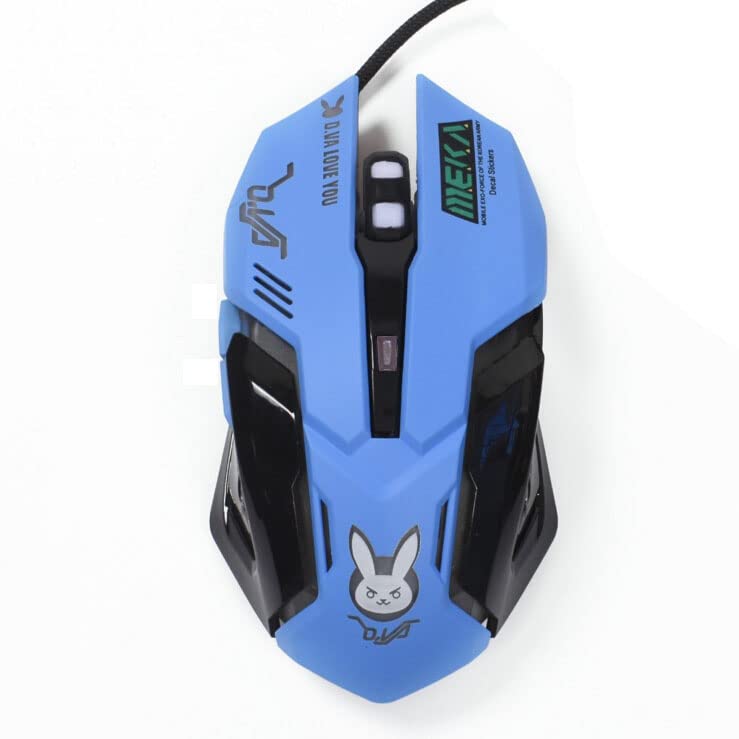 Greshare Gaming Mouse,Pink Backlit Optical Game Mice Ergonomic USB Wired with 2400 DPI and 6 Buttons 4 Shooting for Computer/Win/Mac/Linux/Andriod/iOS. (Blue)