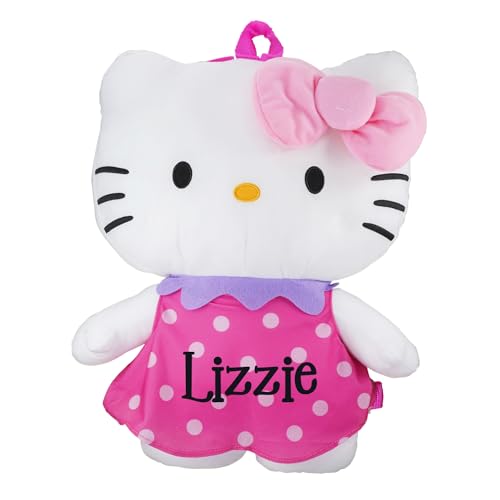Hello Kitty Accessory Officially Licensed Pink Plush Stuffed Animal Bag with Custom Name