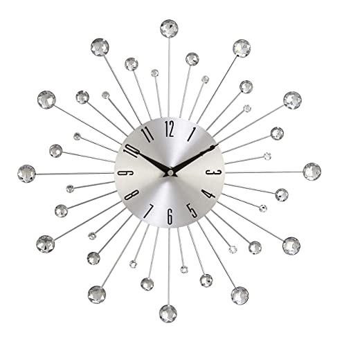 Deco 79 Glam Metal Abstract Wall Clock, 15' x 2' x 15', Silver