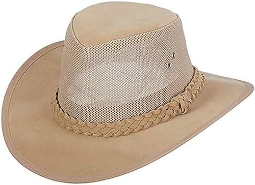 Dorfman Hat Co. Men's Soaker Hat with Mesh Sides (Natural, Large/X-Large)