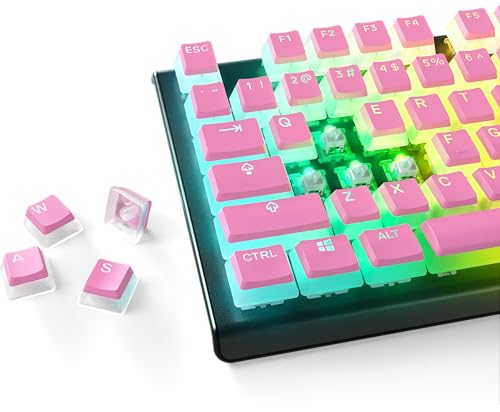 SteelSeries PRISMCAPS - Double Shot Pudding-Style Keycaps - Durable PBT Thermoplastic - Compatible with a Wide Range of Mechanical Keyboards - Pink