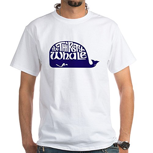 CafePress Thirsty Whale White T Shirt W/Navy Whale 100% Cotton White T-Shirt