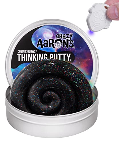 Crazy Aaron's Thinking Putty 4' Tin - Cosmic Star Dust - Multi-Color Sparkle Glow Putty, Soft Texture - Never Dries Out