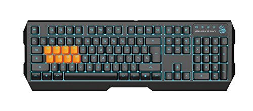 BLOODY B188 8-Key Light Strike (LK) Optical Mechanical Gaming Keyboard – Tri-Color LED Backlit – Smooth/Linear Black Switch