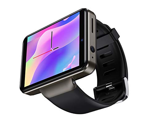 Rainbuvvy DM101 4G Smart Watch for Men 2.41' Display Android 7.1 3GB RAM 32GB ROM 2080mAh Watch Phone with Face ID Dual Camera Bluetooth GPS IP67 Waterproof Smartwatch (Black)