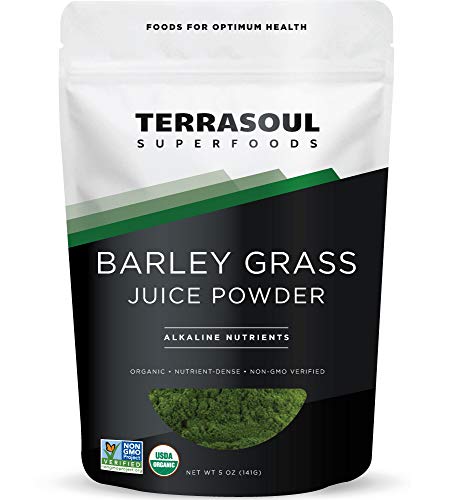 Terrasoul Superfoods Organic Barley Grass Juice Powder, 5 Oz - USA Grown | Made From Concentrated Juice | Superior to Barley Grass