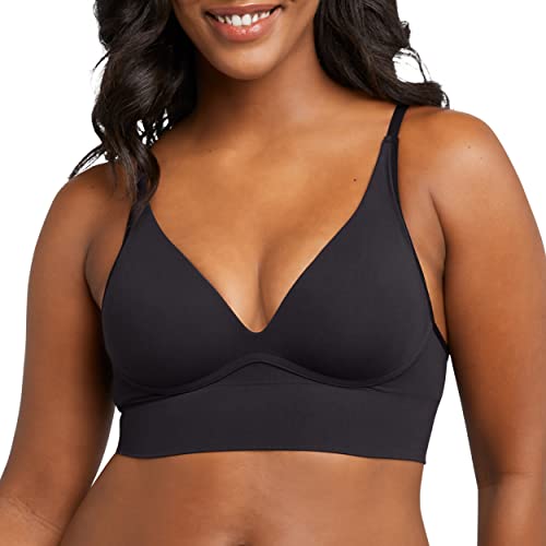 Maidenform Women's Seamless Lift, Wireless Long-Line Convertible Tank-Style Bralette, Black, Medium