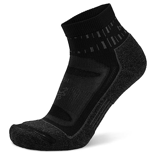 Balega Blister Resist Performance Quarter Athletic Running Socks for Men and Women (1 Pair), Black, X-Large
