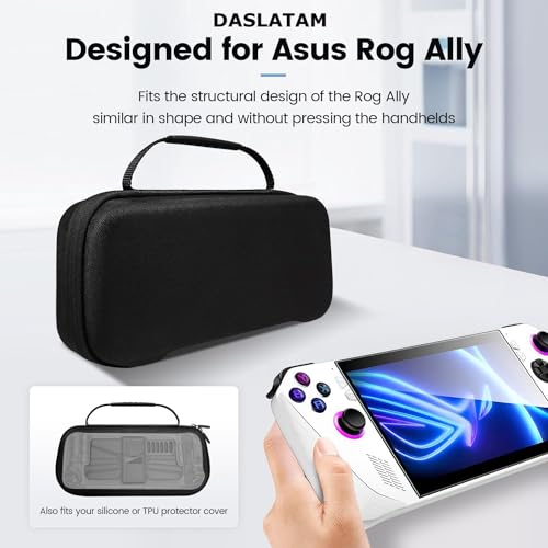 DASLATAM ROG Ally Carrying Case Compitable with ASUS ROG Ally Gaming Handheld and accessories, Hard Case for Travel and Storage
