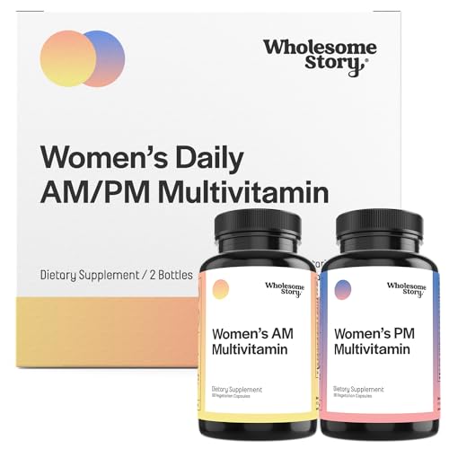 Premium Bioavailable Daily Multivitamin for Women with Iron, Folate, Calcium, Omega-3 DHA & Vitamin D | 100% of Essential Vitamins for Women | 2 Bottles | Optimized AM & PM Doses | 30 Day Supply