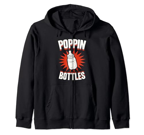 Poppin Bottles Father's Day Announcement Zip Hoodie