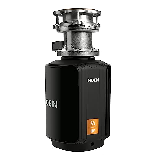 Moen Host Series Disposer with Control Activation 3/4 HP Garbage Disposal with Sound Reduction, Power Cord Included, GXB75C