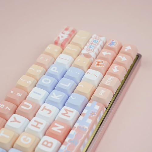 staol Keycaps, Colorful 127 Key XDA Keycaps Personalized DyeSublimation Keycap Set for Mechanical Gaming Keyboard Switches