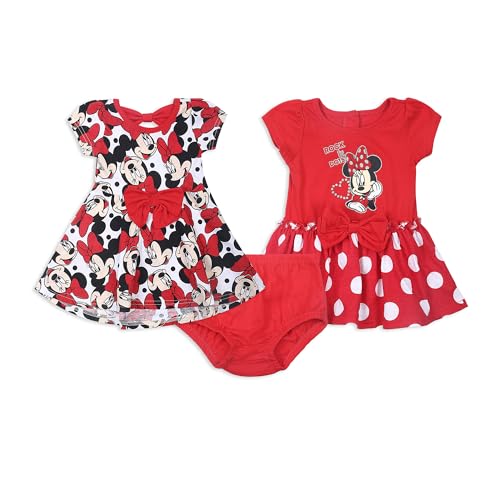 Disney Baby-Girls Minnie Mouse Rock The Dots Dresses, Red, 24 Months (Pack of 2)