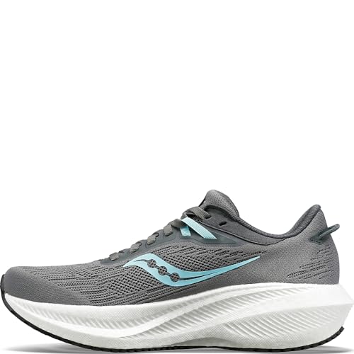 Saucony Women's Triumph 21 Sneaker, Gravel/Black, 9