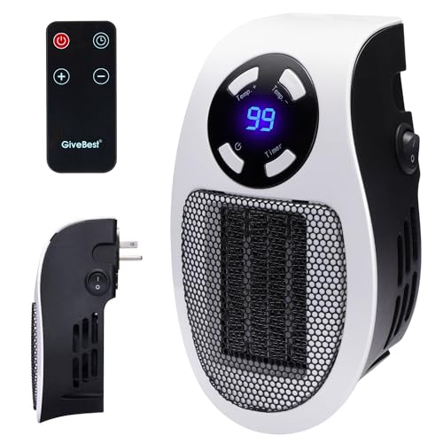 Wall Space Heater 350W&450W Remote Portable Electric Heater with Programmable Adjustable Thermostat, Overheat Protection, Precise LED Display, CSA Certification Safe Heater for Office Dorm Room
