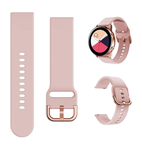 Minggo Band Compatible with Samsung Galaxy Watch Active/Active2 40mm/44mm,Silicone Sports Wristband Replacement Compatible for Galaxy Watch 42mm/Gear S2 Classic/Gear Sport Smart Watch (Pink)