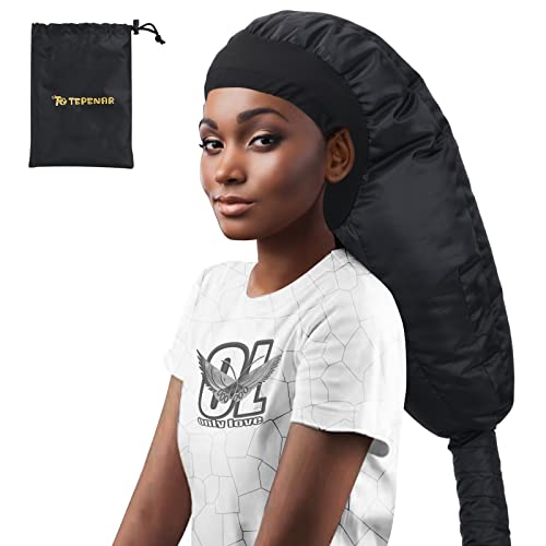 TEPENAR Bonnet Hair Dryer Attachment: Upgraded Extra Large Hooded Hair Dryer Adjustable Soft Blow Dryer Caps - Easy to Use for Natural Curly Textured Hair Care Styling Fast Drying