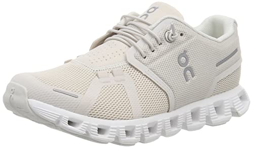 On Women's Cloud 5 Sneakers, Pearl/White, 8 Medium US