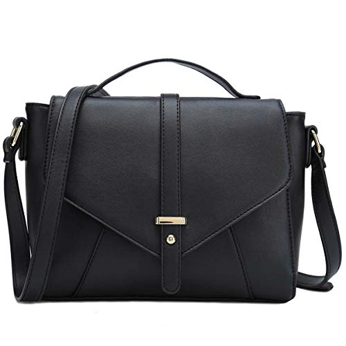 Ladies Designer Purses Cross Body Handbags Trendy Bags for Women Shoulder Bags (Black)