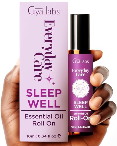 Gya Labs Sleep Well Essential Oil Roll On Blend - 100% Natural Aromatherapy Sleep Oil for Good Night Sleep - Made with Calming Essential Oils like Chamomile & Lavender Oil for Better Rest (0.34 Fl Oz)