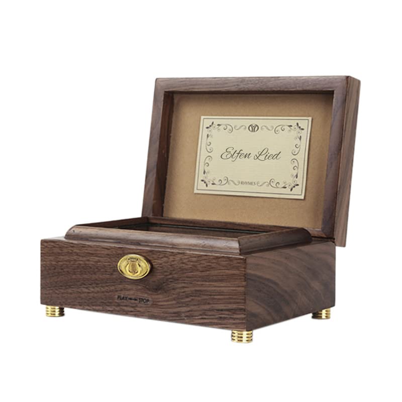 SOFTALK Wooden Music Box Rhymes High-end Collectible Musical Boxs Gifts for Christmas,Birthday Valentine's Day (30 Note Single Layer Music Box, Tune ; Elfen Lied)