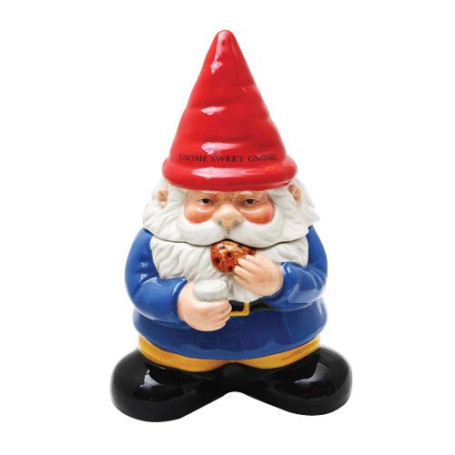 HOME-APP Gnome Sweet Gnome Cookie Jar Handpainted Kitchen Ceramic Collectible Decoration