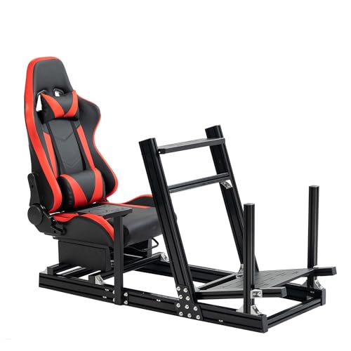 Marada Sim Racing Cockpit Wheel Stand Adjustable Aluminum Fit for ThrustmasterT80,T150,T248X,TX,T300RS,Fanatec,Moza,Logitech G29,G920,G923,PXN Racing Frame with Seat