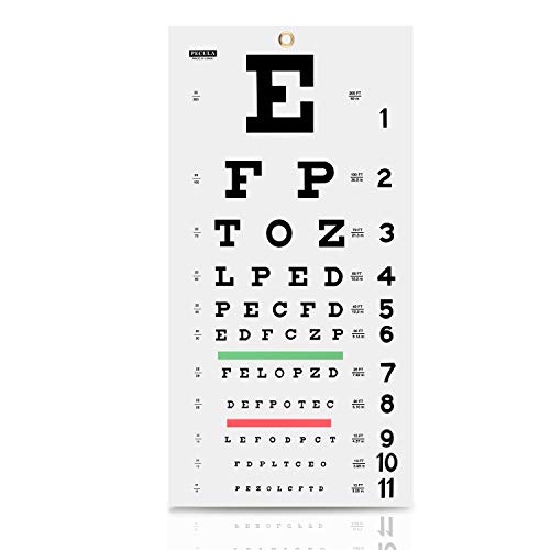PECULA Eye Chart, Snellen Eye Chart, Wall Chart, Eye Charts for Eye Exams 20 feet 11 X 22 in.