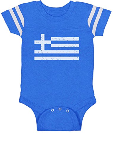 Tstars Greece Flag Vintage Style Greek Boy Girl Infant Baby Jersey Bodysuit 18M Blue