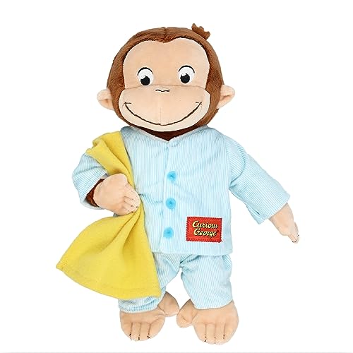 KIDS PREFERRED Curious George in Pajamas Monkey Stuffed Animal Plush Toys Soft Cute Cuddle Plushie Gifts for Baby and Toddler Boys and Girls - 12' Stuffed Animal