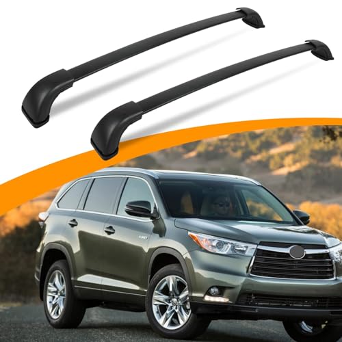 Acmex Roof Racks Cross Bars Compatible with 2014-2019 Highlander, Lockable Cargo Crossbars Carrier Top Luggage Carrier, Fit with Raised Side Rails, Max 200 lbs Load Capacity Cargo Accessories