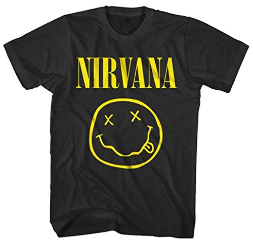 Nirvana Smile Face Logo T-Shirt - Black (Medium)