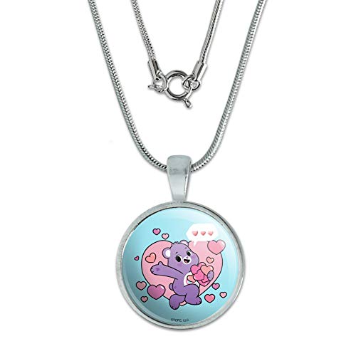 GRAPHICS & MORE Care Bears: Unlock the Magic Share Bear Sharing Hearts 0.75' Pendant with Sterling Silver Plated Chain