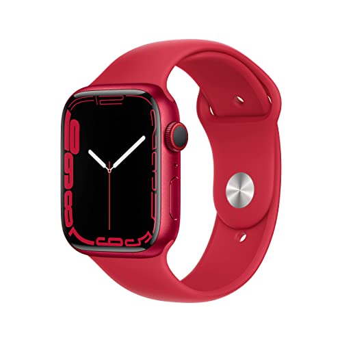 Apple Watch Series 7 (GPS + Cellular, 45MM) - Product Red Aluminum Case with Red Sport Band (Renewed Premium)