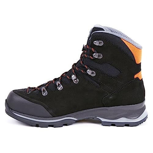 LOWA Mens Baldo GTX Suede Textile Black Orange Boots 8 US