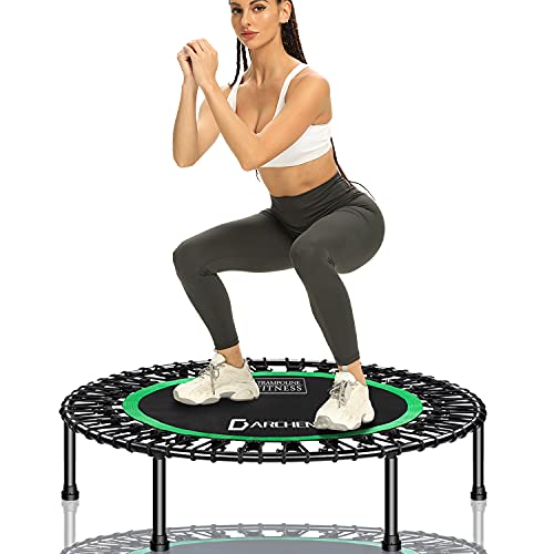 DARCHEN 450 lbs Mini Trampoline for Adults, Indoor Small Rebounder Exercise Trampoline for Workout Fitness for Quiet and Safely Cushioned Bounce, [40 Inch]