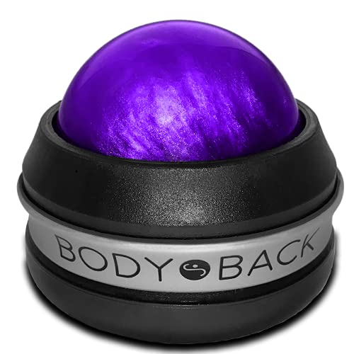 Body Back Manual Massage Roller Ball, Relax & Recover, Self-Care Massager, Athletes & Fitness, Back Massage Tool, Self-Massage Ball for Sore Muscle & Joint Pain (Purple)